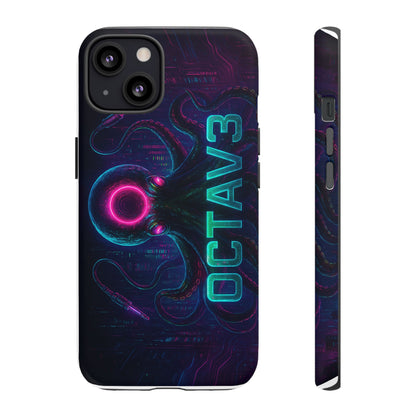 OCTAV3 Futuristic iPhone Case – Neon Octopus Design, Cyber Tech Vibe, Tough Protective Cover