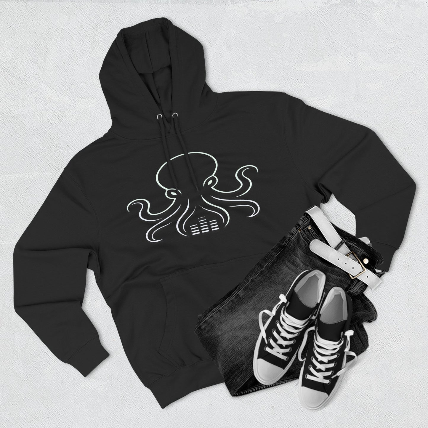 Octav3 Audio Octopus Hoodie - Minimalist Music Producer Graphic Pullover