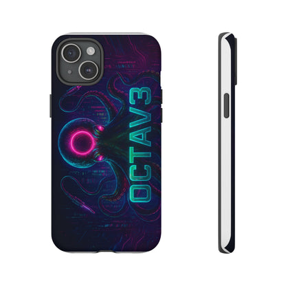OCTAV3 Futuristic iPhone Case – Neon Octopus Design, Cyber Tech Vibe, Tough Protective Cover