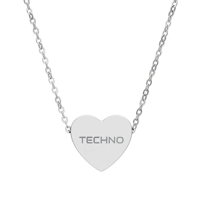 OCTAV3 “Techno Heart” Necklace – Engraved DJ & Rave Jewelry