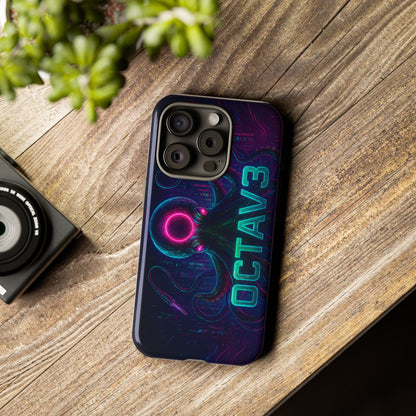 OCTAV3 Futuristic iPhone Case – Neon Octopus Design, Cyber Tech Vibe, Tough Protective Cover