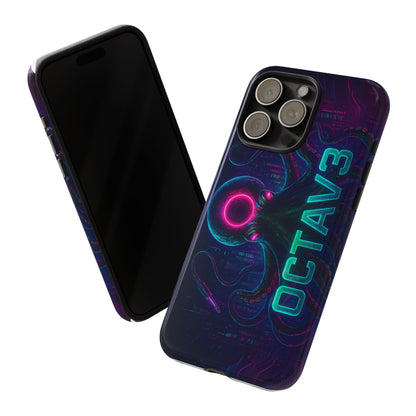 OCTAV3 Futuristic iPhone Case – Neon Octopus Design, Cyber Tech Vibe, Tough Protective Cover