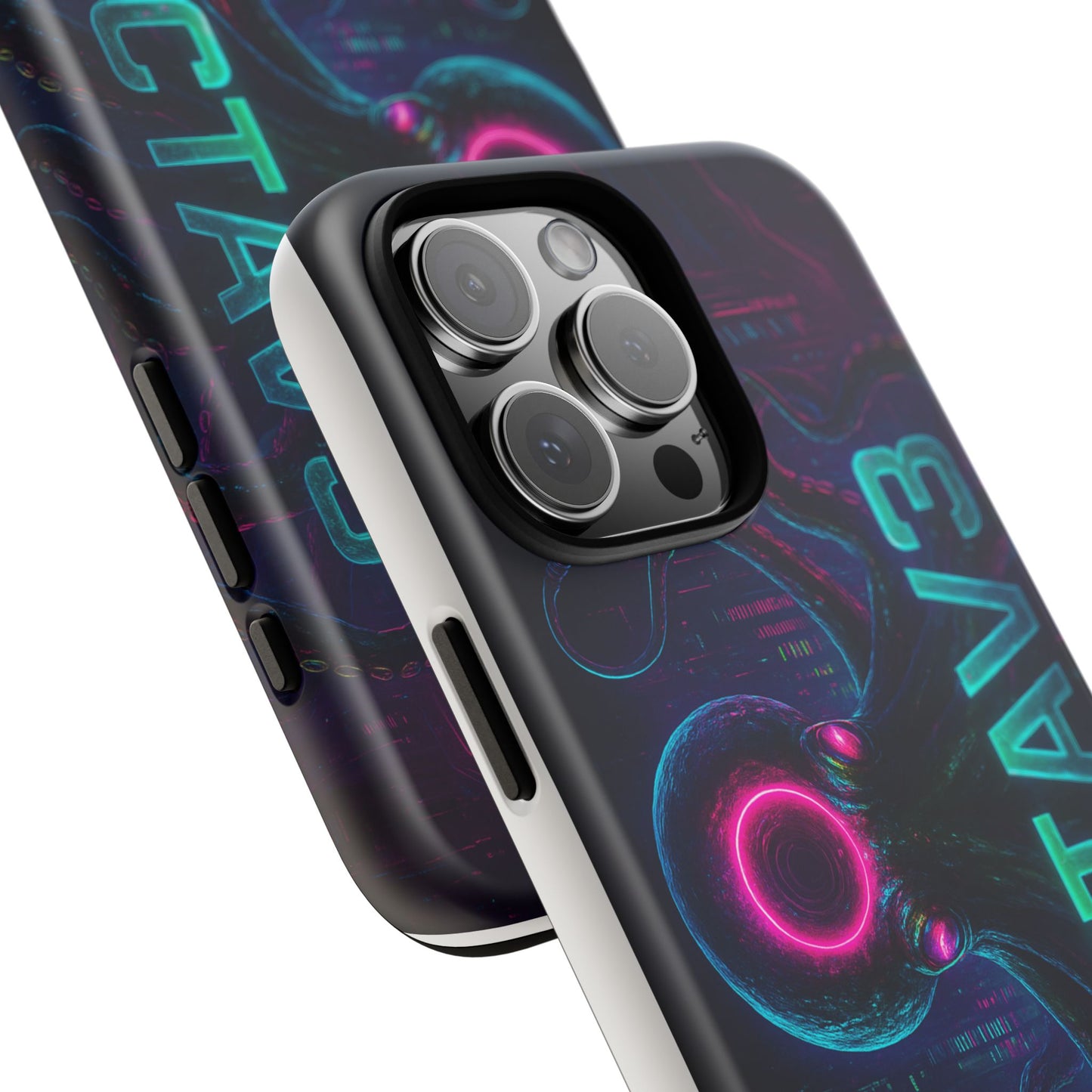 OCTAV3 Futuristic iPhone Case – Neon Octopus Design, Cyber Tech Vibe, Tough Protective Cover