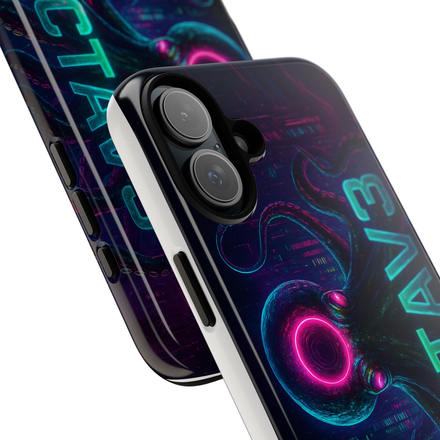 OCTAV3 Futuristic iPhone Case – Neon Octopus Design, Cyber Tech Vibe, Tough Protective Cover