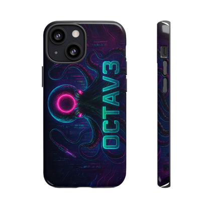 OCTAV3 Futuristic iPhone Case – Neon Octopus Design, Cyber Tech Vibe, Tough Protective Cover