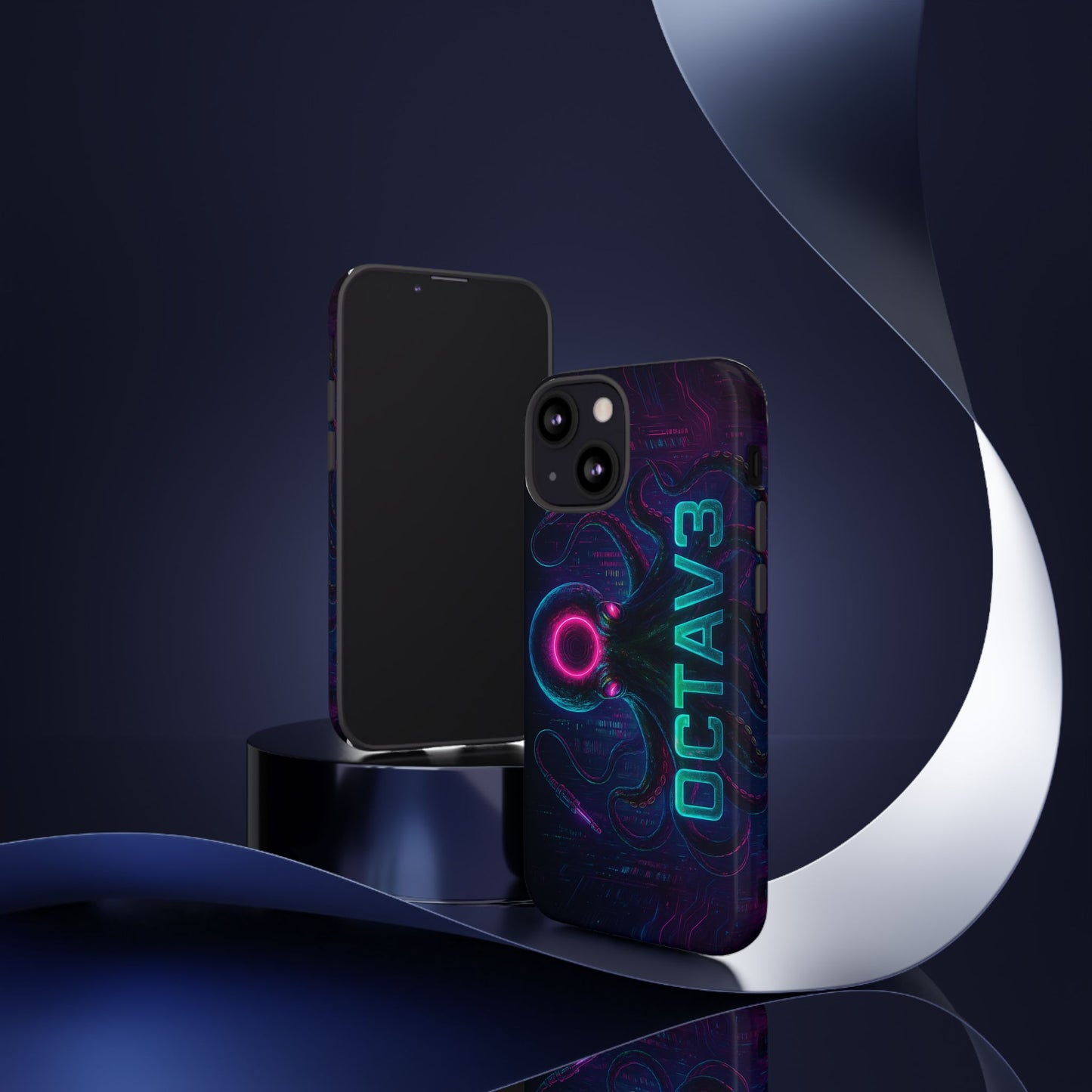 OCTAV3 Futuristic iPhone Case – Neon Octopus Design, Cyber Tech Vibe, Tough Protective Cover