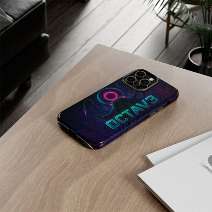 OCTAV3 Futuristic iPhone Case – Neon Octopus Design, Cyber Tech Vibe, Tough Protective Cover