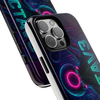 OCTAV3 Futuristic iPhone Case – Neon Octopus Design, Cyber Tech Vibe, Tough Protective Cover