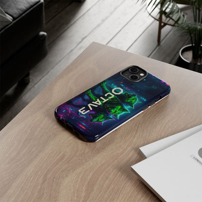 OCTAV3 Cyberpunk Wolf iPhone Case – Neon Tech Design, Futuristic Tough Cover for Music & Streetwear Fans