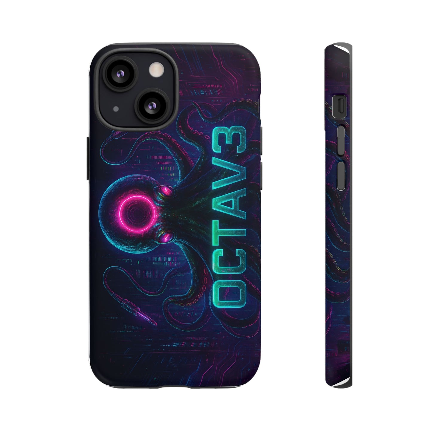OCTAV3 Futuristic iPhone Case – Neon Octopus Design, Cyber Tech Vibe, Tough Protective Cover