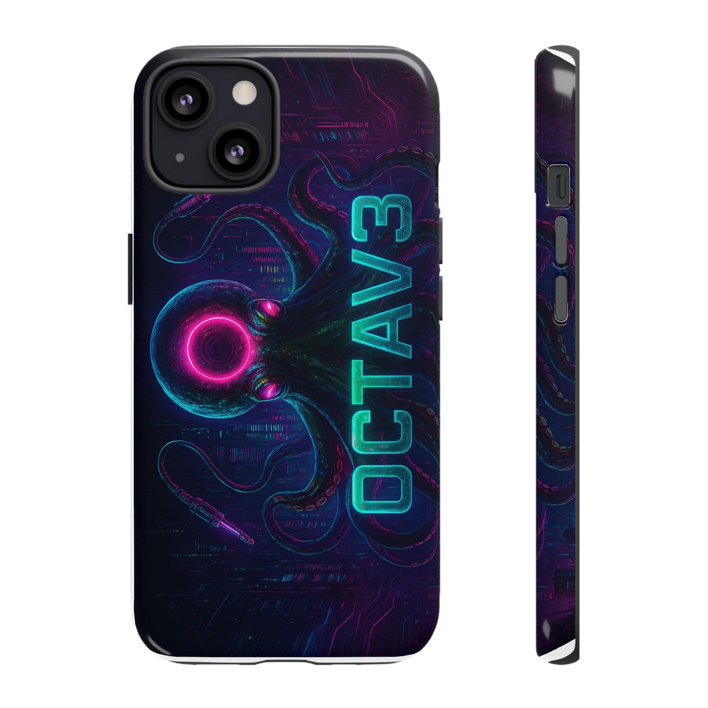 OCTAV3 Futuristic iPhone Case – Neon Octopus Design, Cyber Tech Vibe, Tough Protective Cover