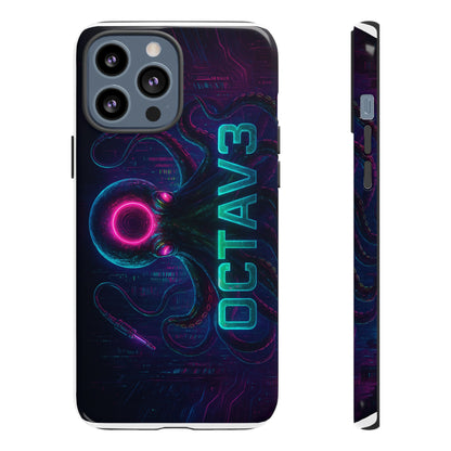 OCTAV3 Futuristic iPhone Case – Neon Octopus Design, Cyber Tech Vibe, Tough Protective Cover