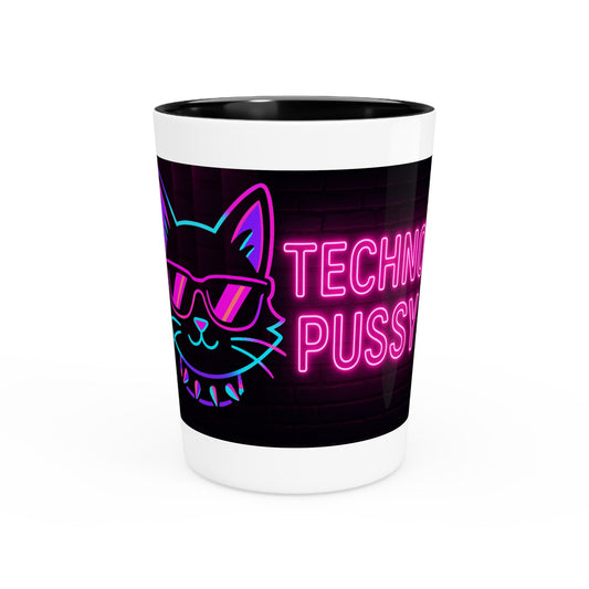 Techno PUSSY Shot Glass – National Cat Day Edition 🐾