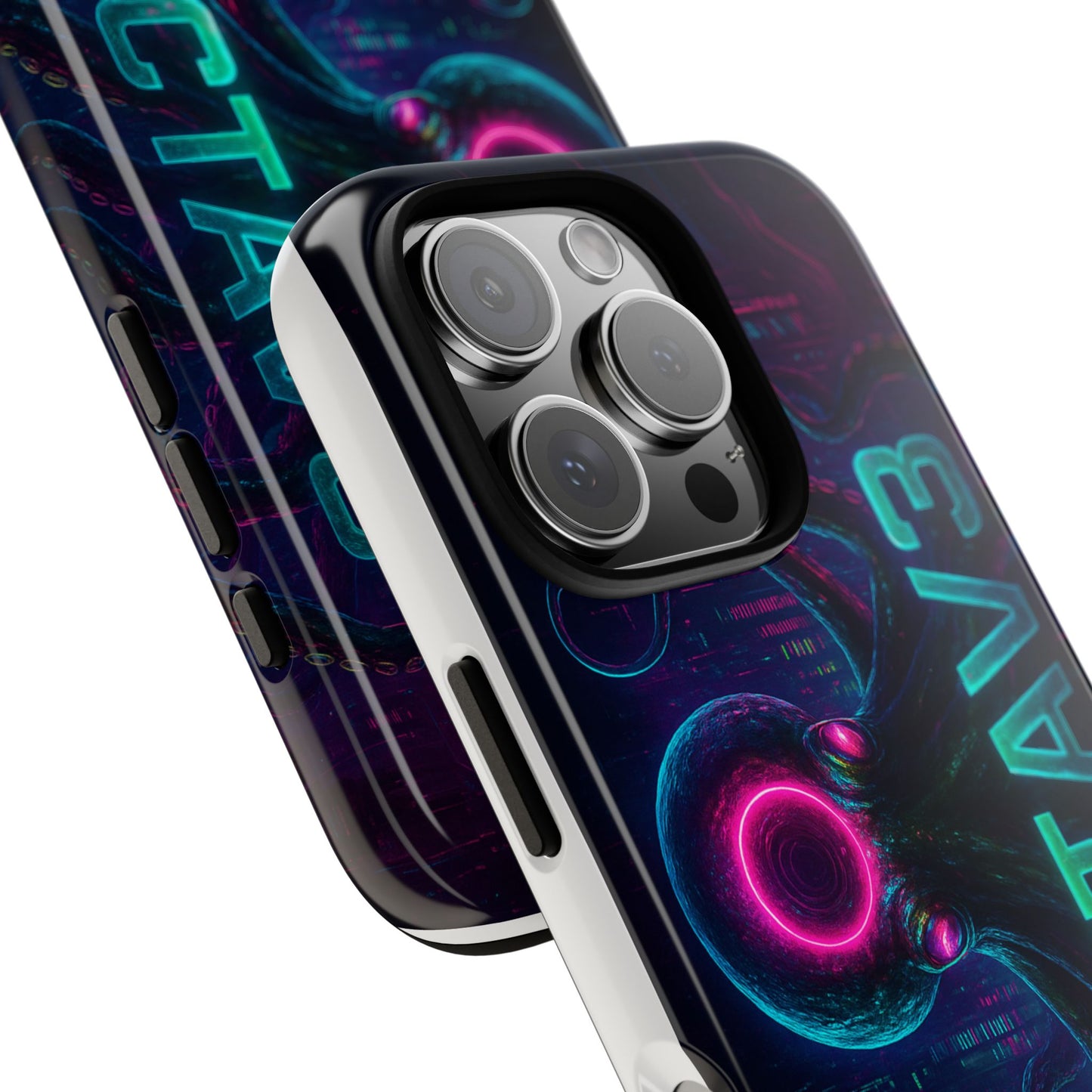OCTAV3 Futuristic iPhone Case – Neon Octopus Design, Cyber Tech Vibe, Tough Protective Cover
