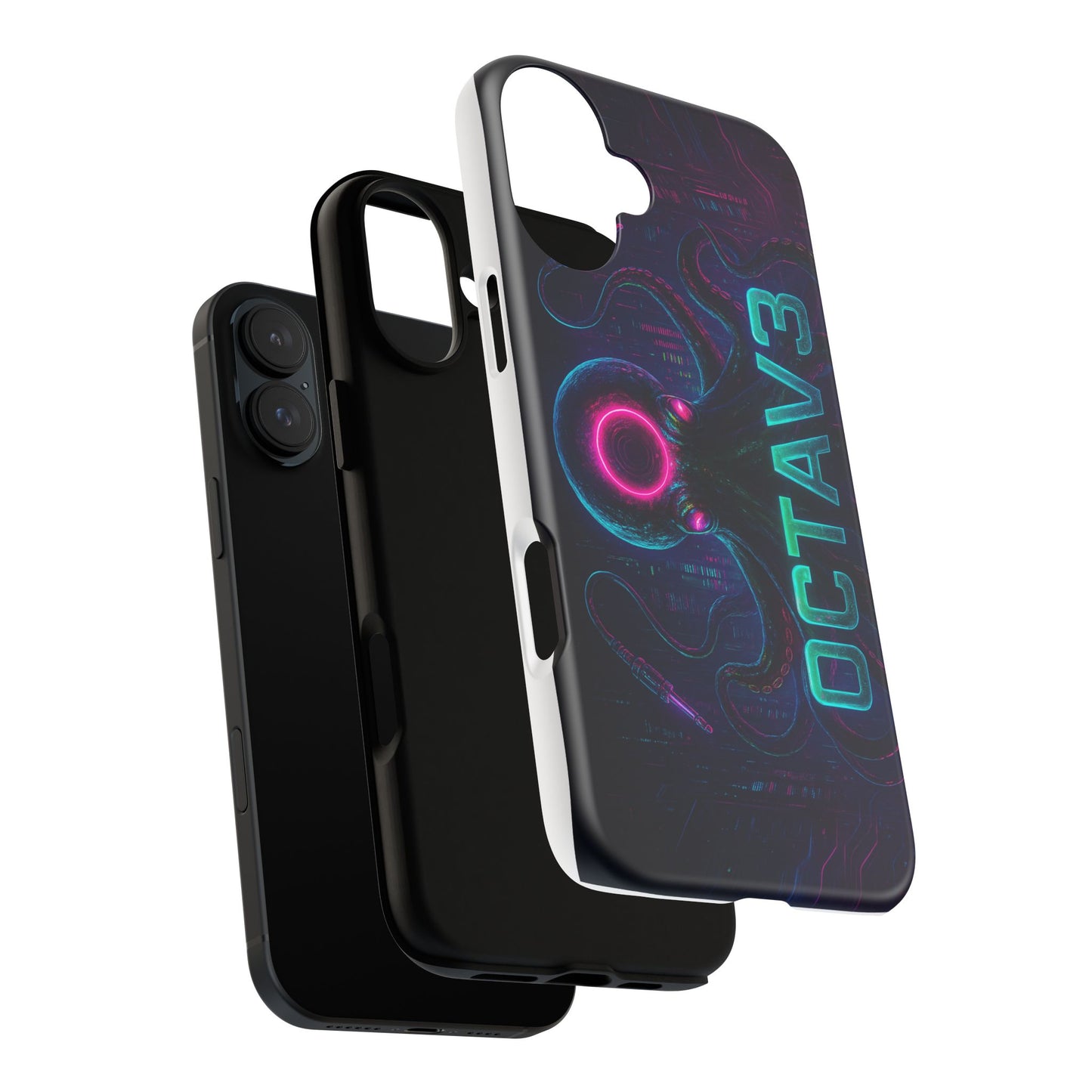 OCTAV3 Futuristic iPhone Case – Neon Octopus Design, Cyber Tech Vibe, Tough Protective Cover