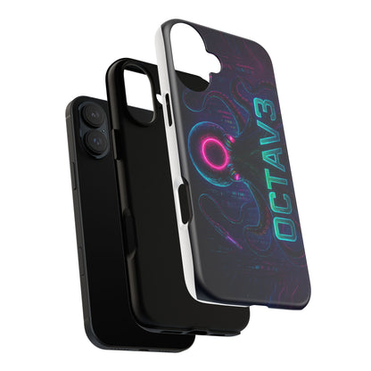 OCTAV3 Futuristic iPhone Case – Neon Octopus Design, Cyber Tech Vibe, Tough Protective Cover