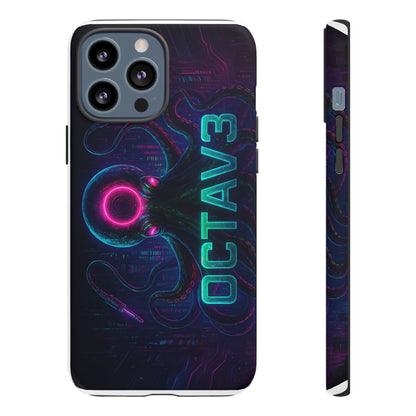 OCTAV3 Futuristic iPhone Case – Neon Octopus Design, Cyber Tech Vibe, Tough Protective Cover