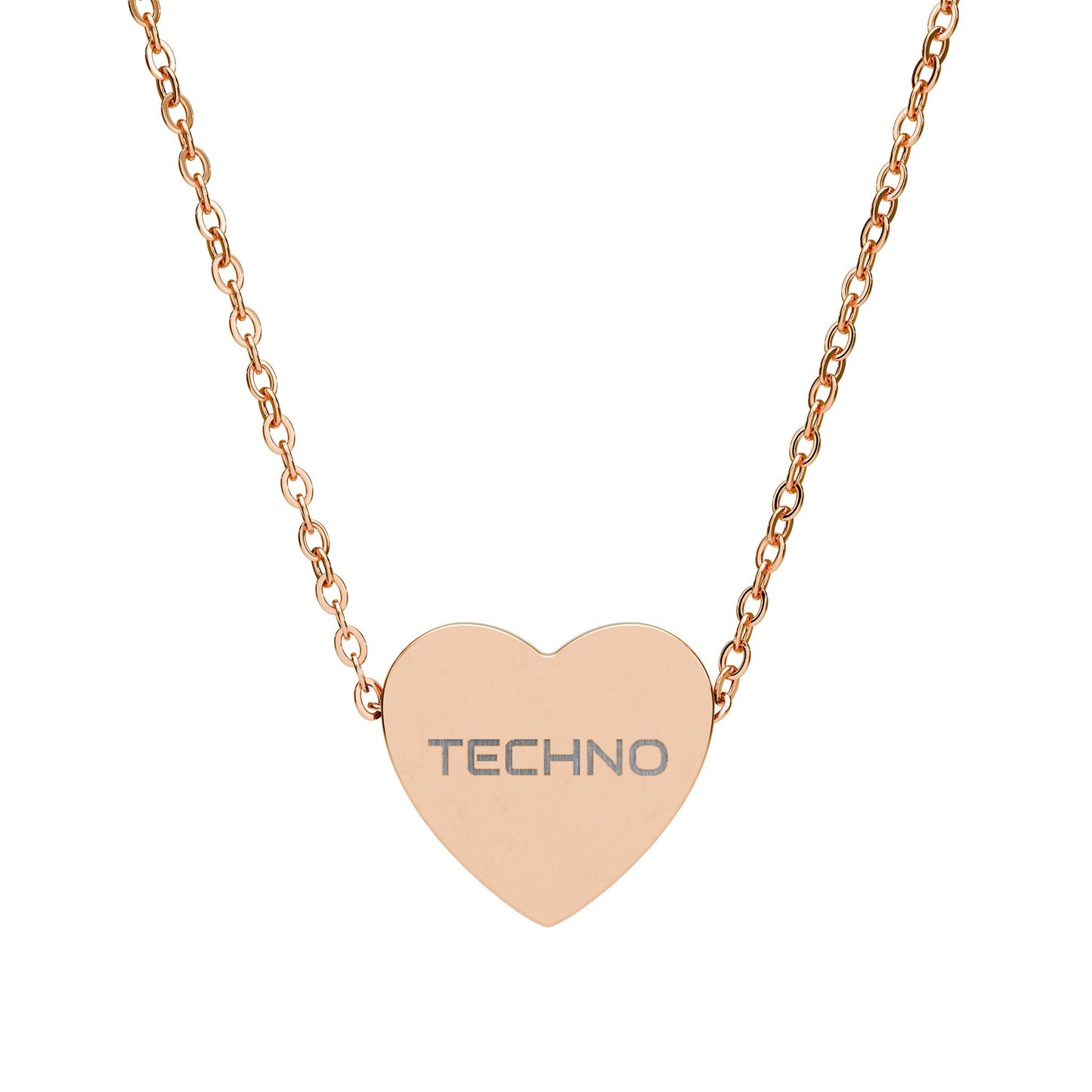 OCTAV3 “Techno Heart” Necklace – Engraved DJ & Rave Jewelry