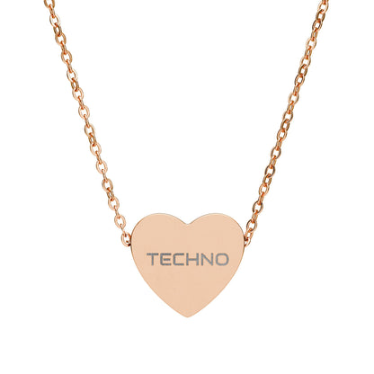 OCTAV3 “Techno Heart” Necklace – Engraved DJ & Rave Jewelry