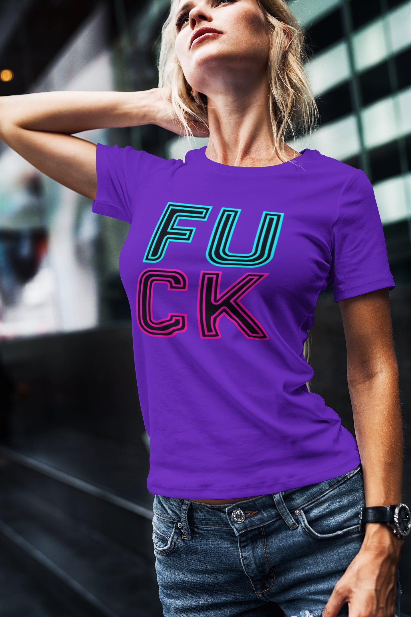 OCTAV3 F.U.C.KASALA Neon Statement T-Shirt – Bold Cyberpunk Graphic Tee